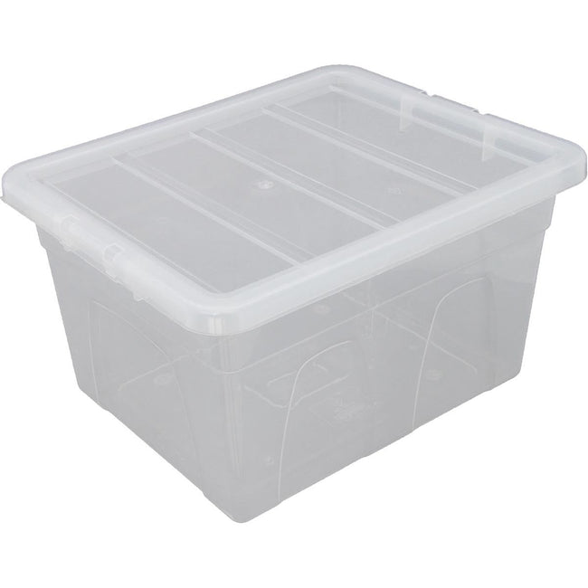 Whitefurze - Boîte de rangement Whitefurze 32 litres, paquet de 3 pièces, transparent