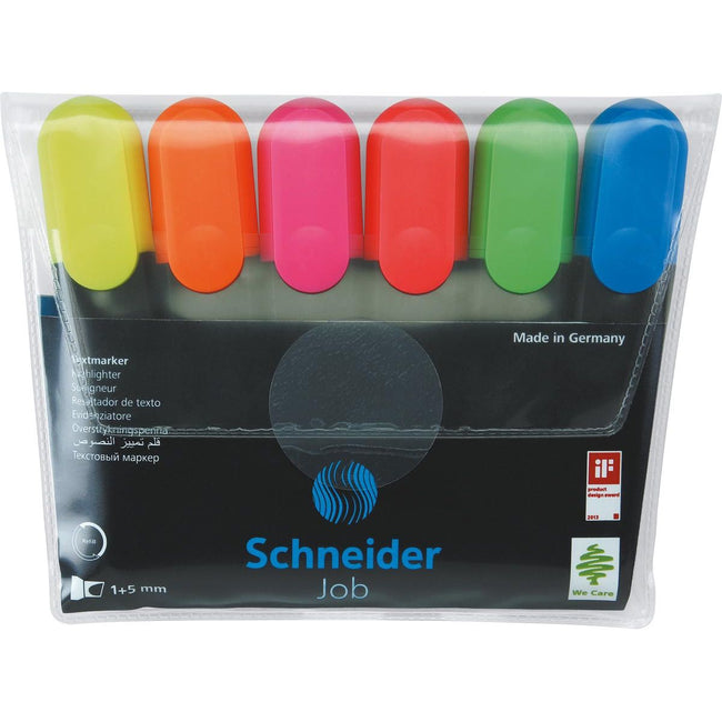 Schneider - markeerstift Job 150, etui van 6 stuks in geassorteerde kleuren