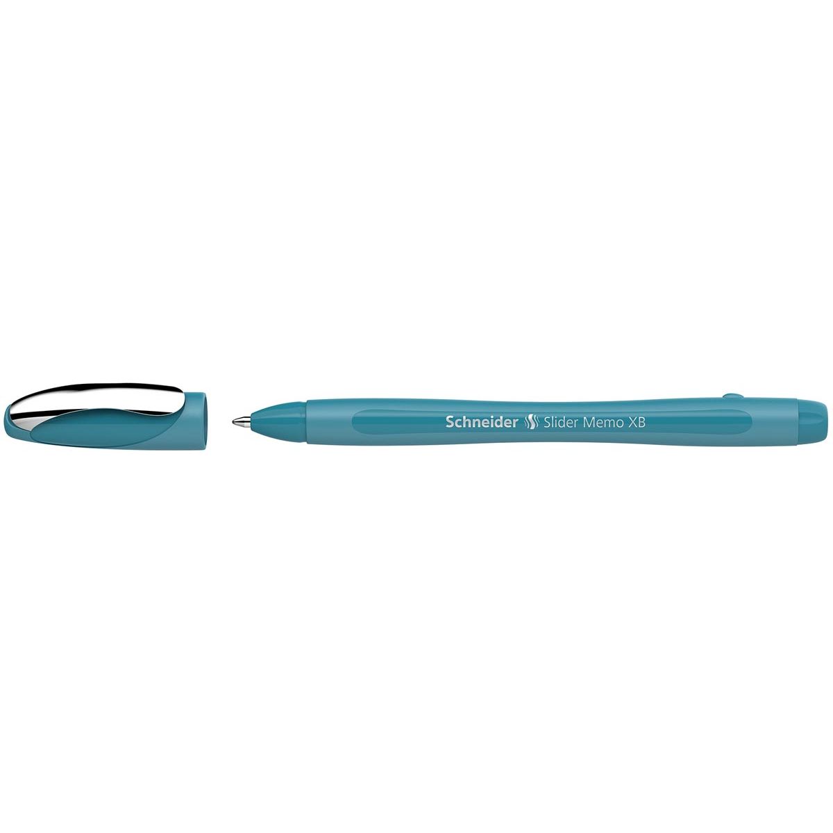 Schneider - Penna a sfera Slider Memo Color Edition, extra larga, inchiostro blu, verde acqua