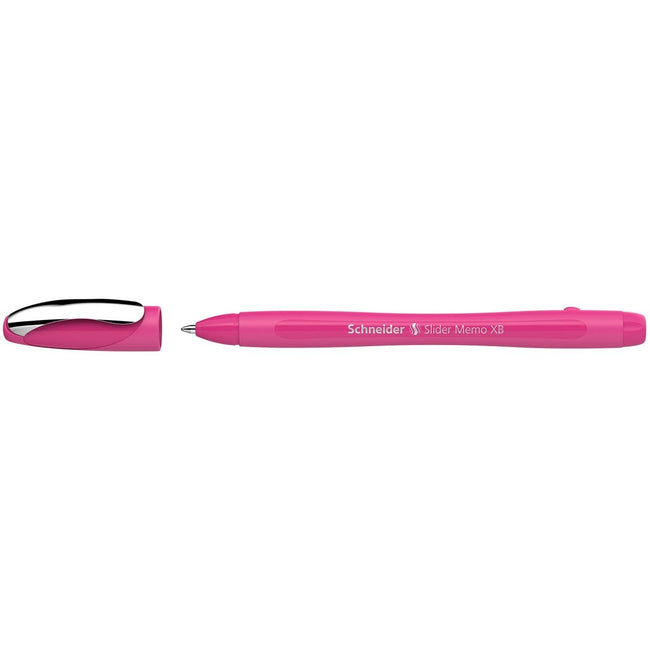 Schneider - Slider Memo Color Edition ballpoint pen, extra wide, blue ink, power pink