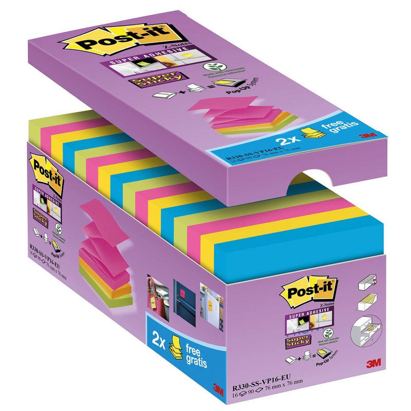 Post-it - Bloc de notas z-note s330 culo super pegajoso