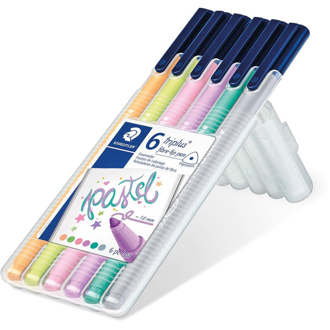 Staedtler -  viltstift Triplus Color, opstelbare box met 6 pastelkleuren