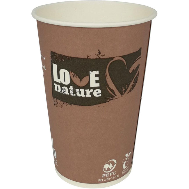 Merkloos - Drinkbeker Love Nature, uit karton, 180 ml, pak van 80 stuks