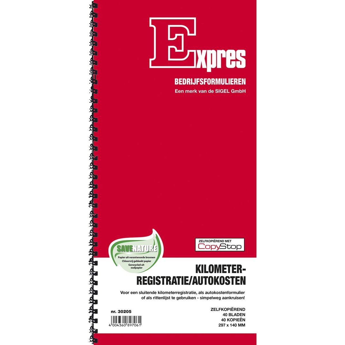 Sigel -   kilometerregistratie en autokostenboek, zelfkopiërend