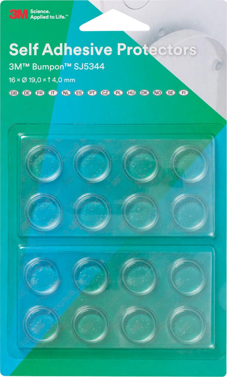 3M - self-adhesive bump caps Bumpon, transparent, blister with 16 pieces