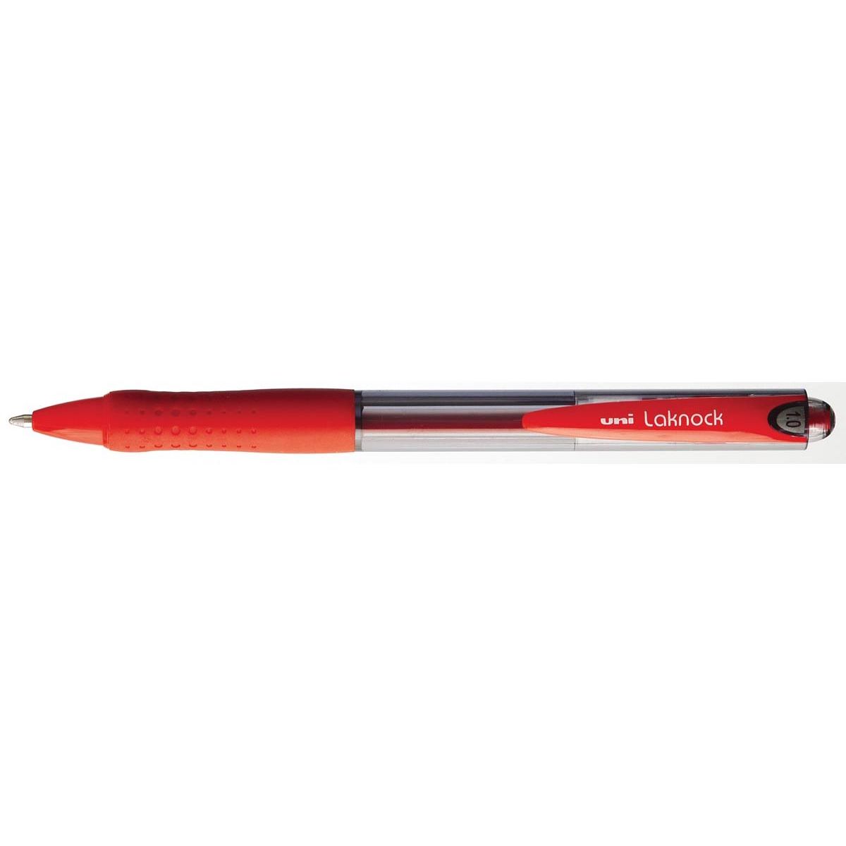Uni-ball - Bolígrafos Laknock ancho de escritura 0,4 mm, punta de escritura: 1 mm, punta media, rojo