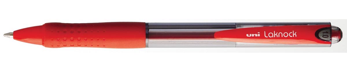 Uni-ball - Bolígrafos Laknock ancho de escritura 0,4 mm, punta de escritura: 1 mm, punta media, rojo