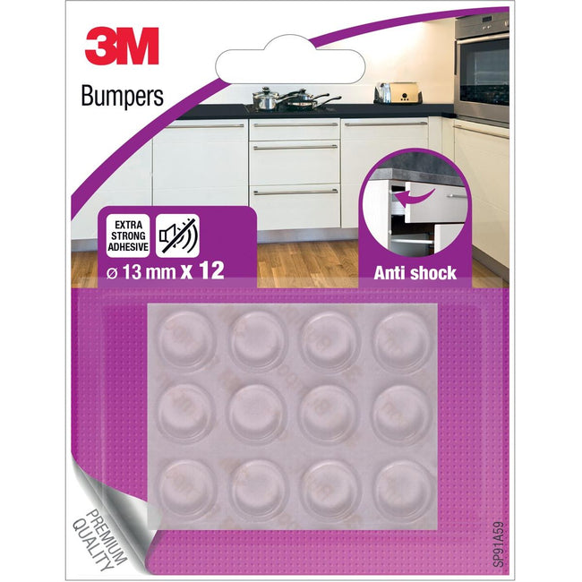 3M - Bumpers, Anti shock, 13 mm, blister of 12 pieces