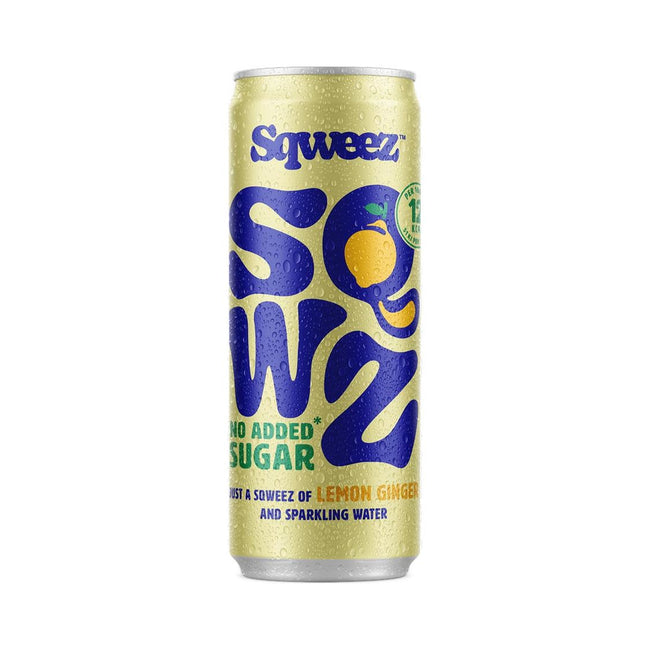 SQWZ - SQWZ Salf Drink Lemon Ginger Bio, 25 Cl Can, pack de 12 pièces