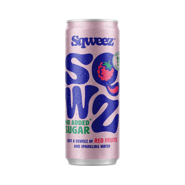 SQWZ - SQWZ Salan Drink Fruits Red Bio, 25 Cl Can, Pack de 12 pièces