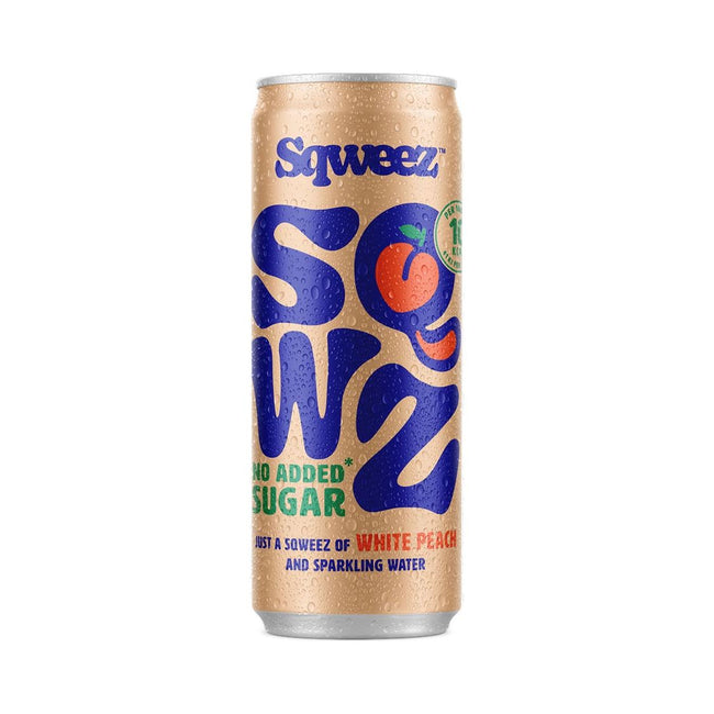 SQWZ - SQWZ Boire de boisson gazeuse Bio Peach, 25 Cl Can, pack de 12 pièces