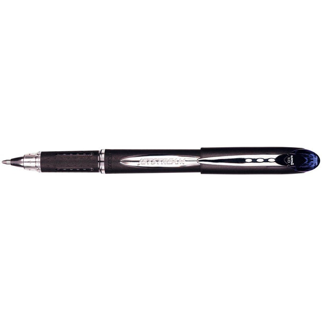 Uni-Ball - Roller Jetstream blau, Schreibbreite 0,45 mm, mittlere Schrift, Schreibspitze 1 mm, schwarzes Gummi...