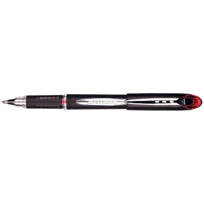 Uni-ball - roller Jetstream rood, schrijfbreedte 0,45 mm, medium schrift, schrijfpunt 1 mm, zwarte rubbe...