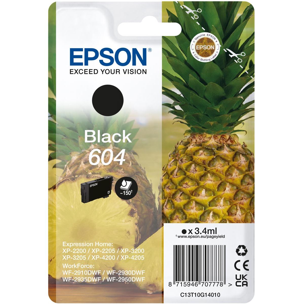Epson -  inktcartridge 604, 150 pagina's, OEM C13T10G14010, zwart