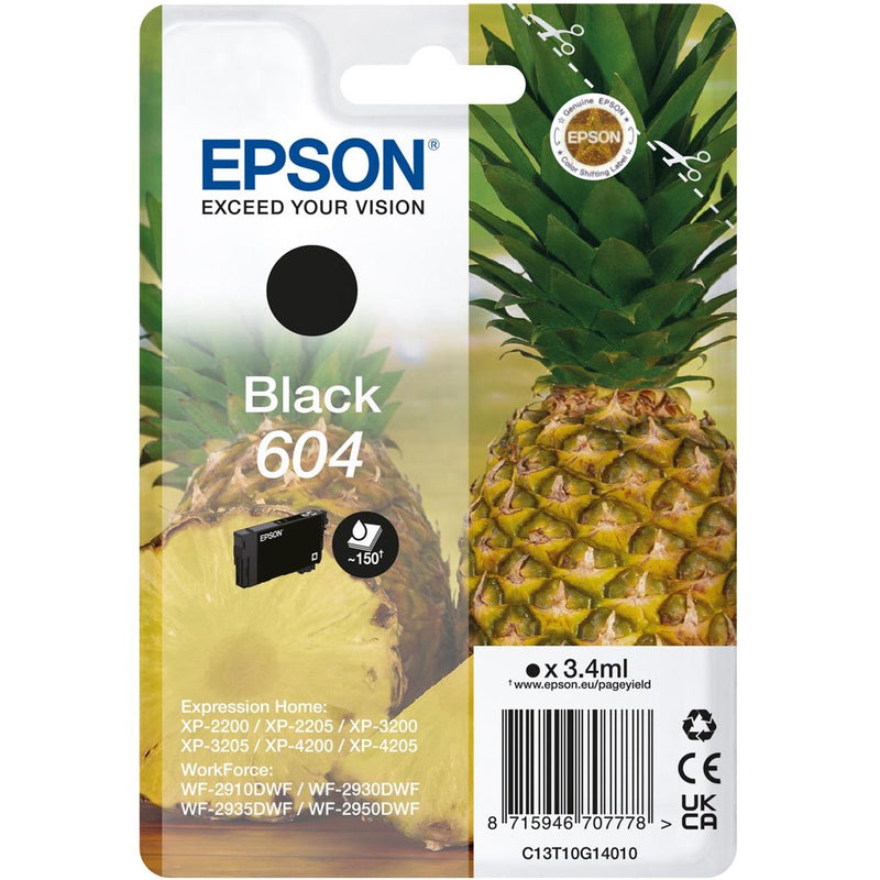 Epson -  inktcartridge 604, 150 pagina's, OEM C13T10G14010, zwart