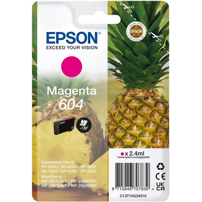 Epson -  inktcartridge 604, 130 pagina's, OEM C13T10G34010, magenta