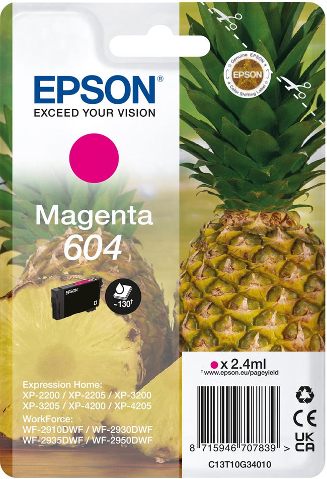 Epson - Ink cartridge 604 T10G34 red