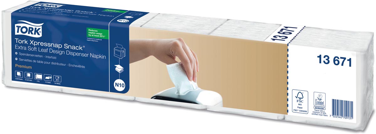 Tork - napkins snap Snack for dispenser, 2-ply, 500 per bundle