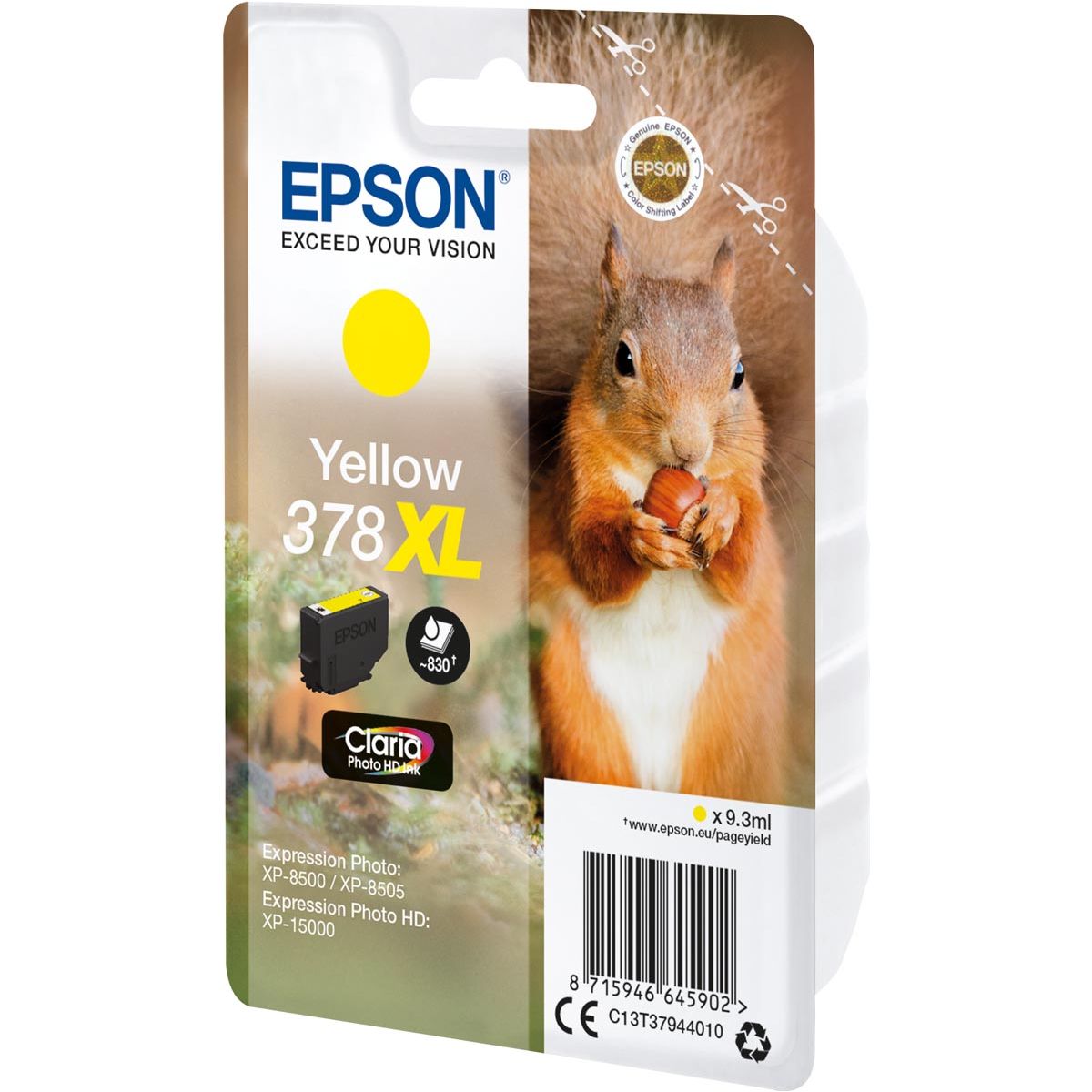 Epson - Inkcartridge 378 XL, 830 Seiten, OEM C13T37944010, Geel