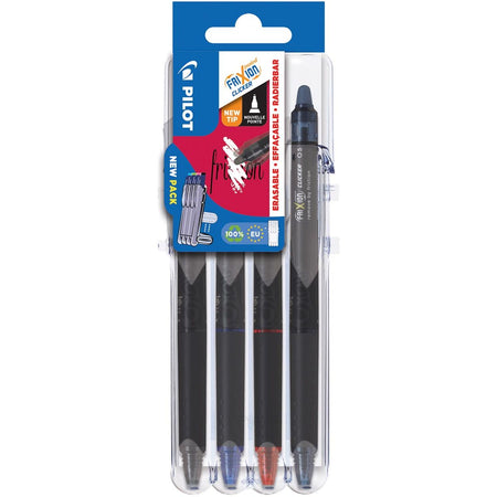 Pilot -  intrekbare roller FriXion Point Clicker 05 2 Go, fijne punt, blister met 4 stuks