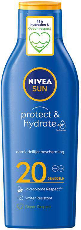 Nivea -   zonnebrandcrème Protect Hydrate SPF 20, fles van 200 ml