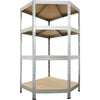 AR SHELVING - Remachadora de esquina, pies 180 x 90 x 90 x 45 cm, 4 estantes HDF, galvanizado