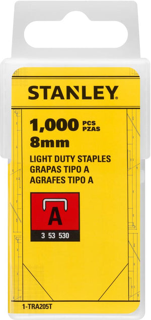 Stanley - staples type A, 8 mm, box of 1,000 staples
