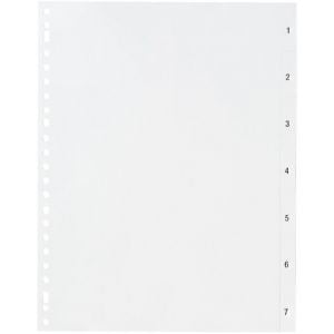 Canguro - Pestañas 4 agujeros: Numeradas 1-5 blancas 10KANW405C