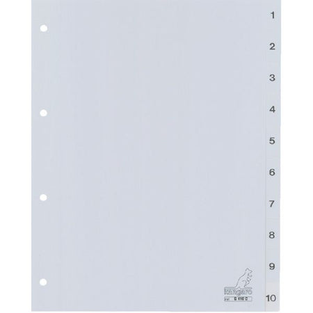 Filex - Tabs 4-Loch 410N 1-10 nummeriertes graues PP