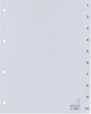 Filex - Tabs 4-hole 410N 1-10 numbered gray PP