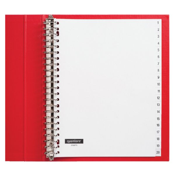 Quantore - Tabs 23 fori 1-20 numerate PP bianco | 10 pezzi