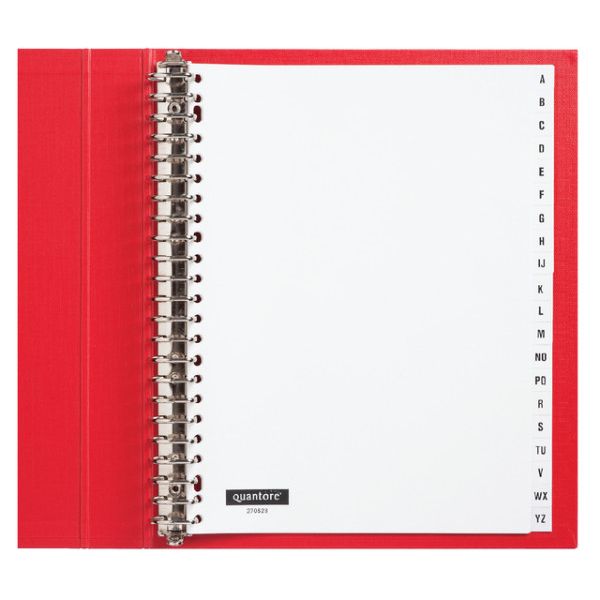 Quantore - Tabs 23 holes 20 parts with alphabet white PP