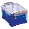Really Useful Box - Boîte porte-cartes de visite 0,3 litre, bleu transparent
