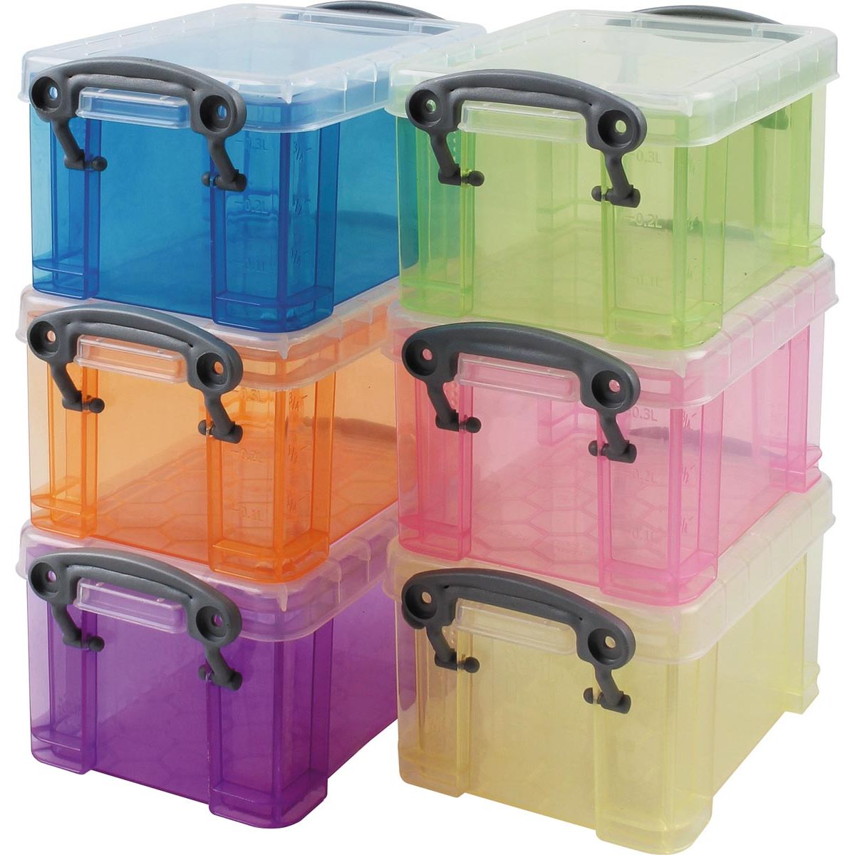 Scatola davvero utile - Scatole Set di scatole portaoggetti da 6 x 0,33 litri colori assortiti