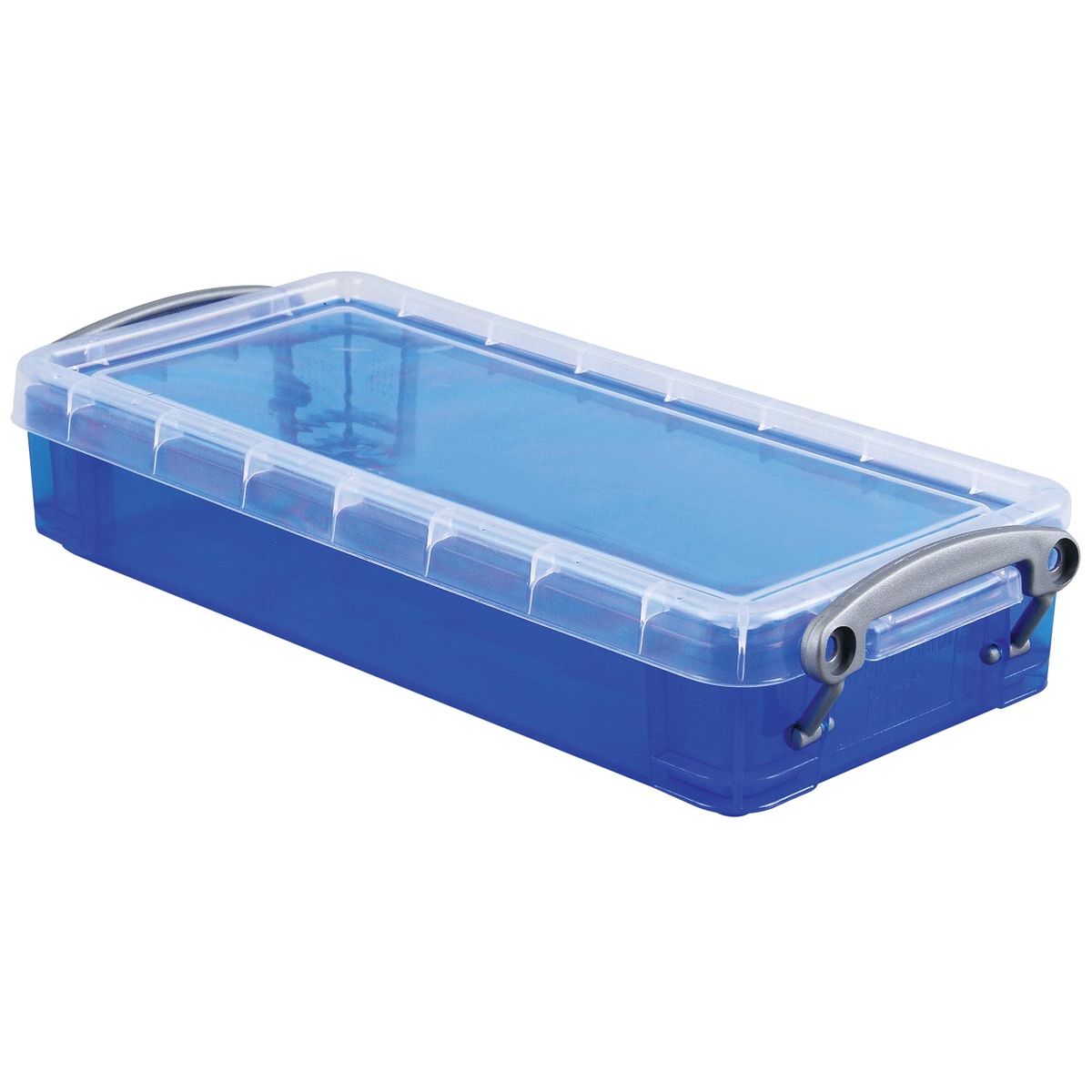 Really Useful Box - Box pen box 0.55 liter, transparent blue