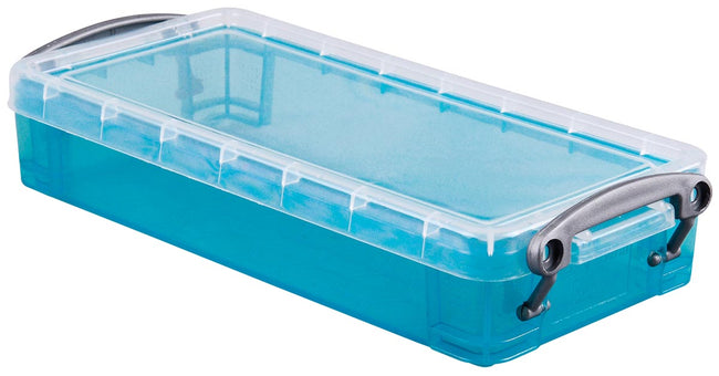 Really Useful Box - Box 0,55 liter, transparant helblauw