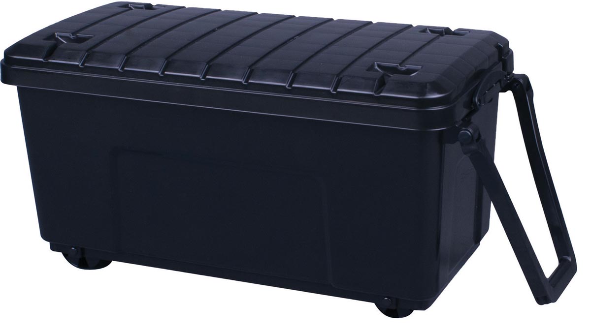Really Useful Box - Caja de almacenamiento con ruedas de 160 litros, negra