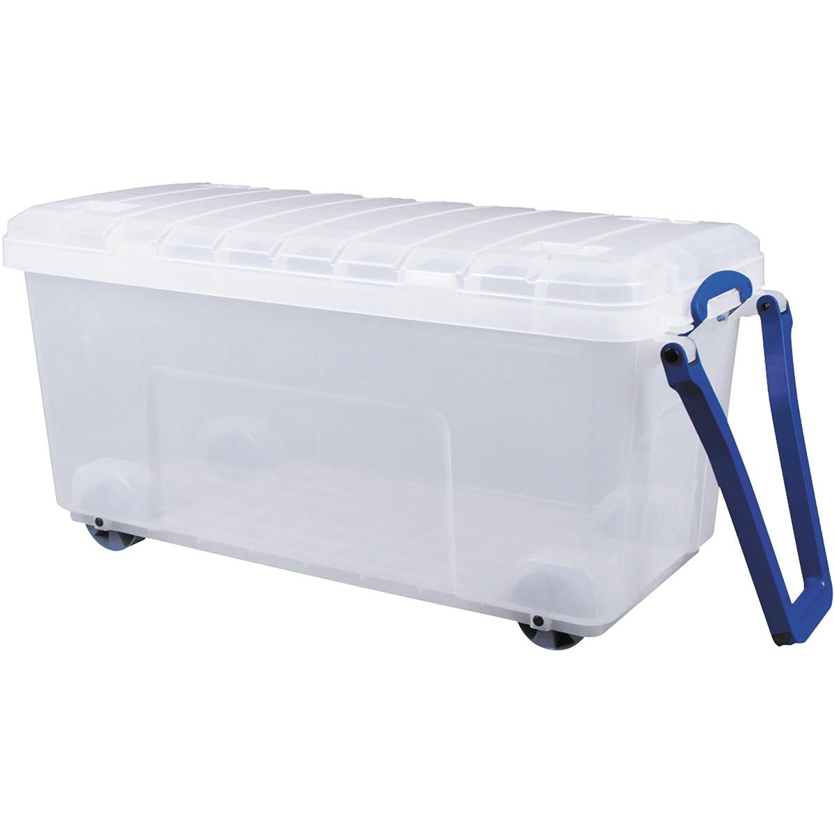 Really Useful Box - Box mallette de rangement sur roulettes 160 l, transparente