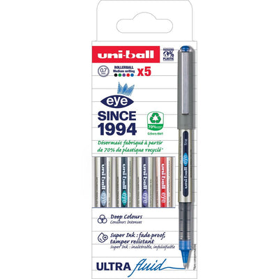 Uni-ball - Penna roller Eye UB157 media assortita 5 pezzi