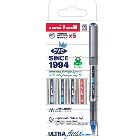 Uni-ball - Rollerball pen Eye UB157 medium assorted 5 pieces