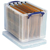 Really Useful Box - Boîte de rangement Box classeur suspendu 19 litres comprenant 10 dossiers suspendus, transparent