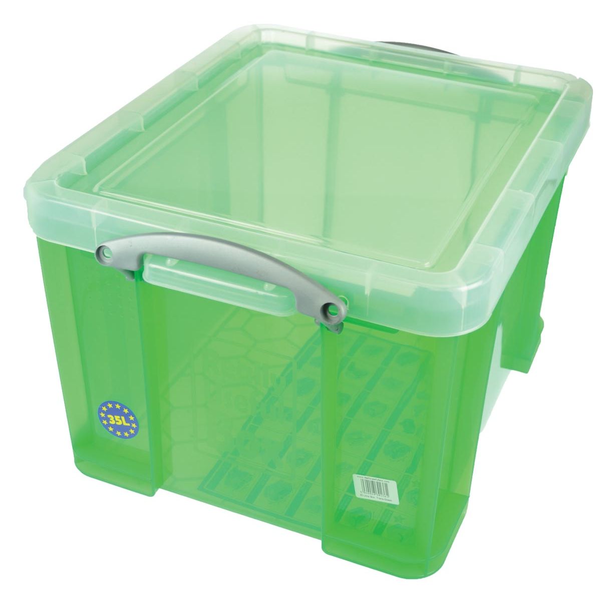 Really Useful Box - Box storage box 35 liters, transparent green