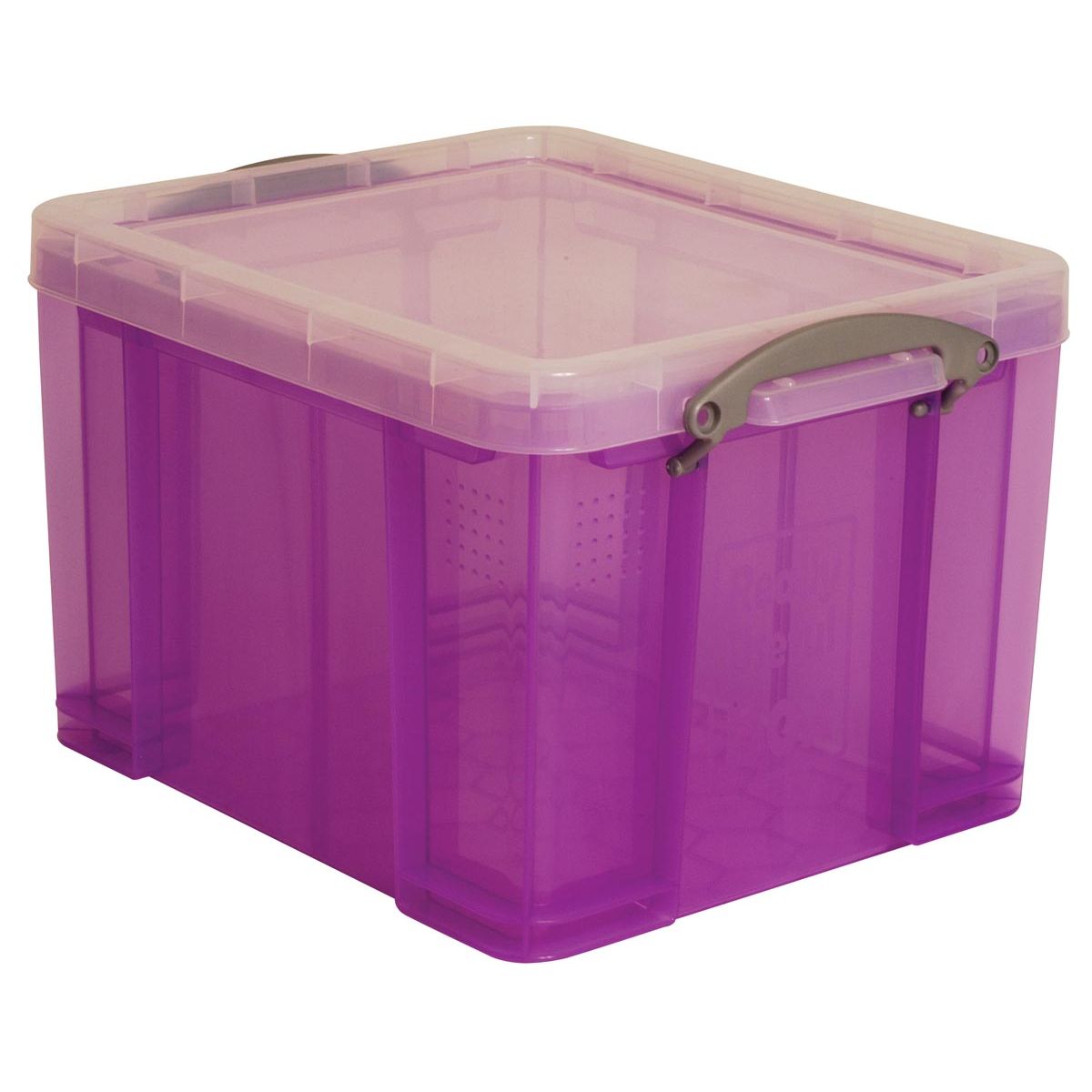 Really Useful Box - Box Aufbewahrungsbox 35 Liter, transparent lila