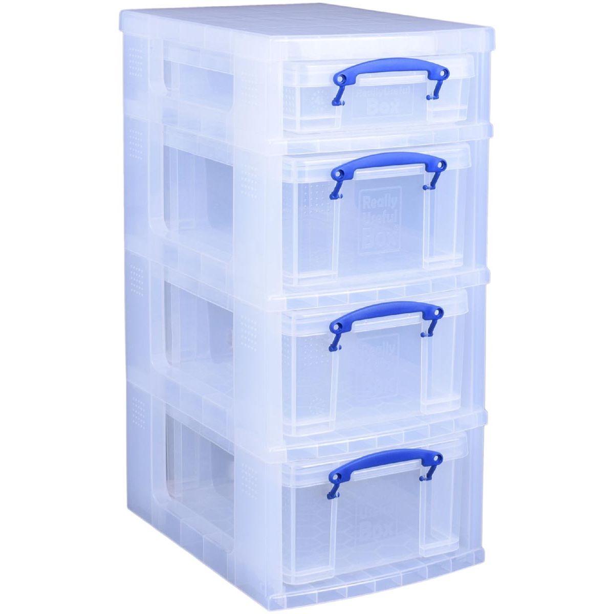 Really Useful Box - Box trolley with 4 storage boxes, black