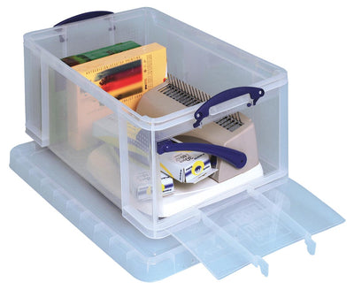Really Useful Box - Box Aufbewahrungsbox 64 Liter mit Frontöffnung, transparent