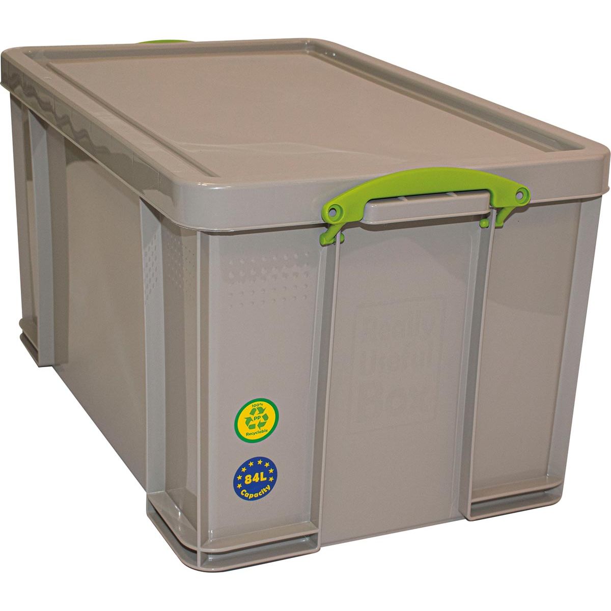 Really Useful Box - Caja de almacenamiento de 84 litros, reciclada, gris