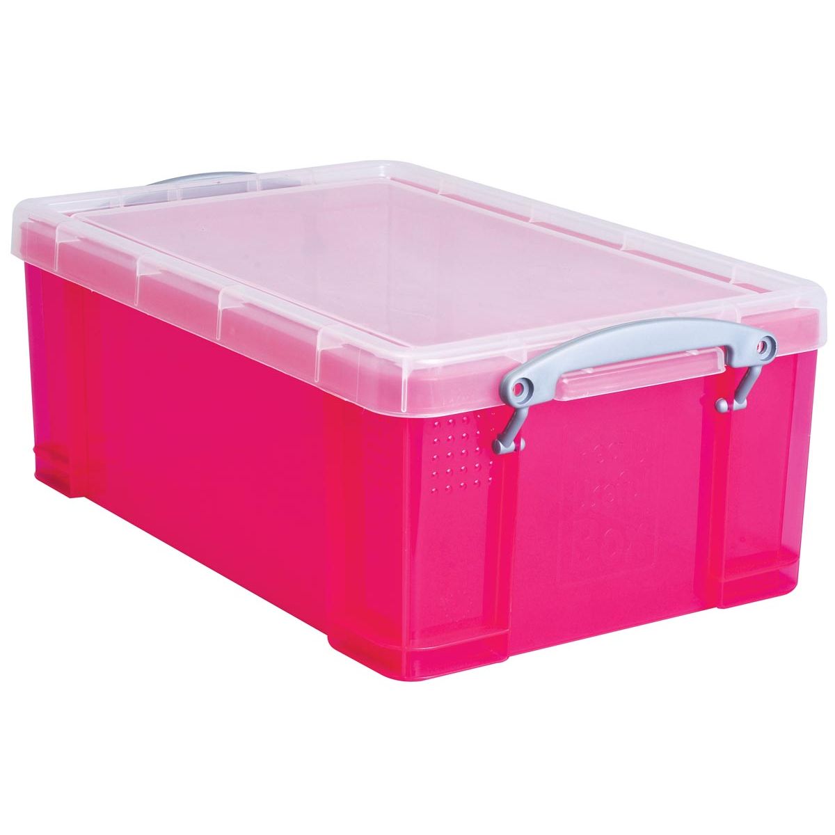 Really Useful Box - Box storage box 9 liters, transparent bright pink