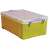 Really Useful Box - Caja de almacenamiento de 9 litros, amarillo transparente
