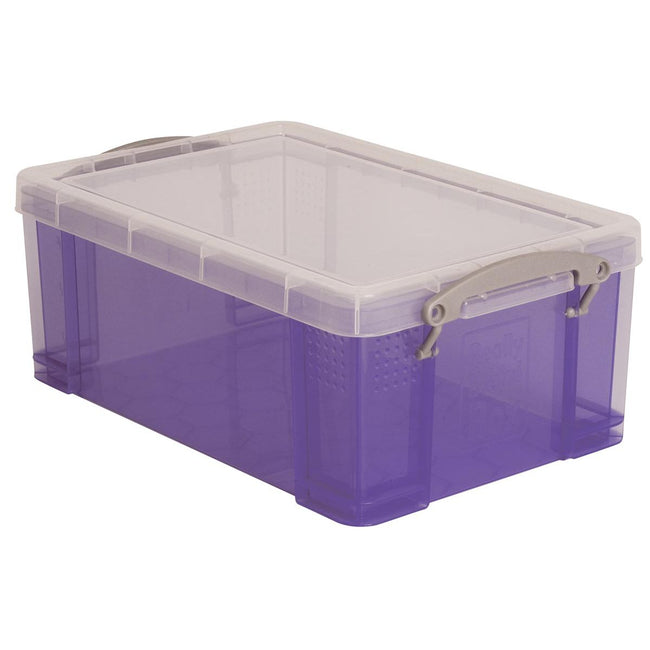 Really Useful Box - Boîte de rangement 9 litres, violet transparent
