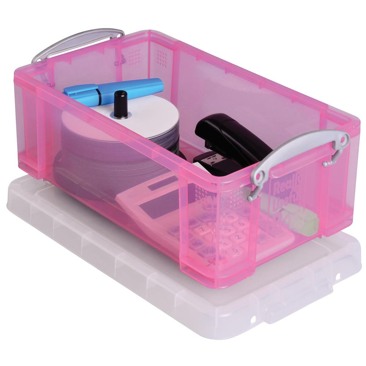 Really Useful Box - Box storage box 9 liters, transparent pink